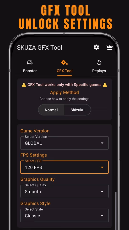 SKUZA Game Booster GFX Tool